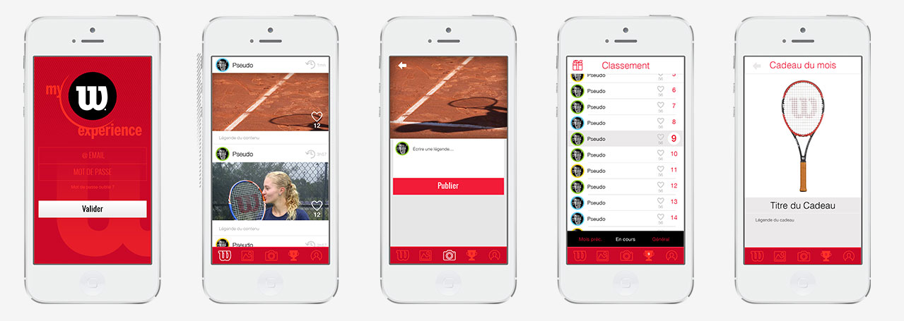 UX design pour appli Wilson