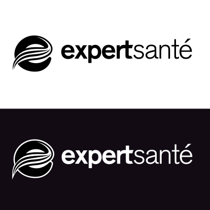 Logotype Expert Santé en noir et blanc