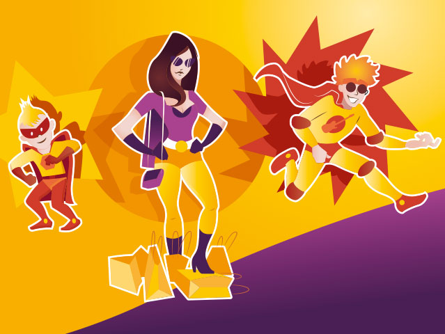 Illustration vectorielle Concept jeu super hero