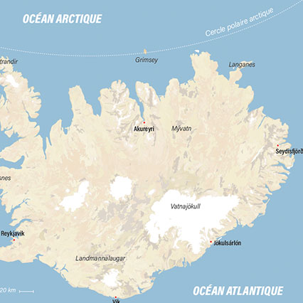 Carte illustrator Infographie Islande