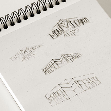 Recherches graphiques pour le logotype