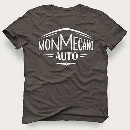 Logo Monmecanoauto imprimé sur un T-Shirt