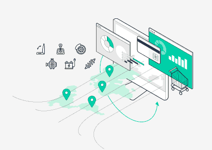 Illustration conceptuelle Marketparts vectorielle