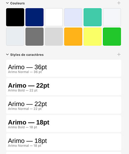 Palette colorimetrique