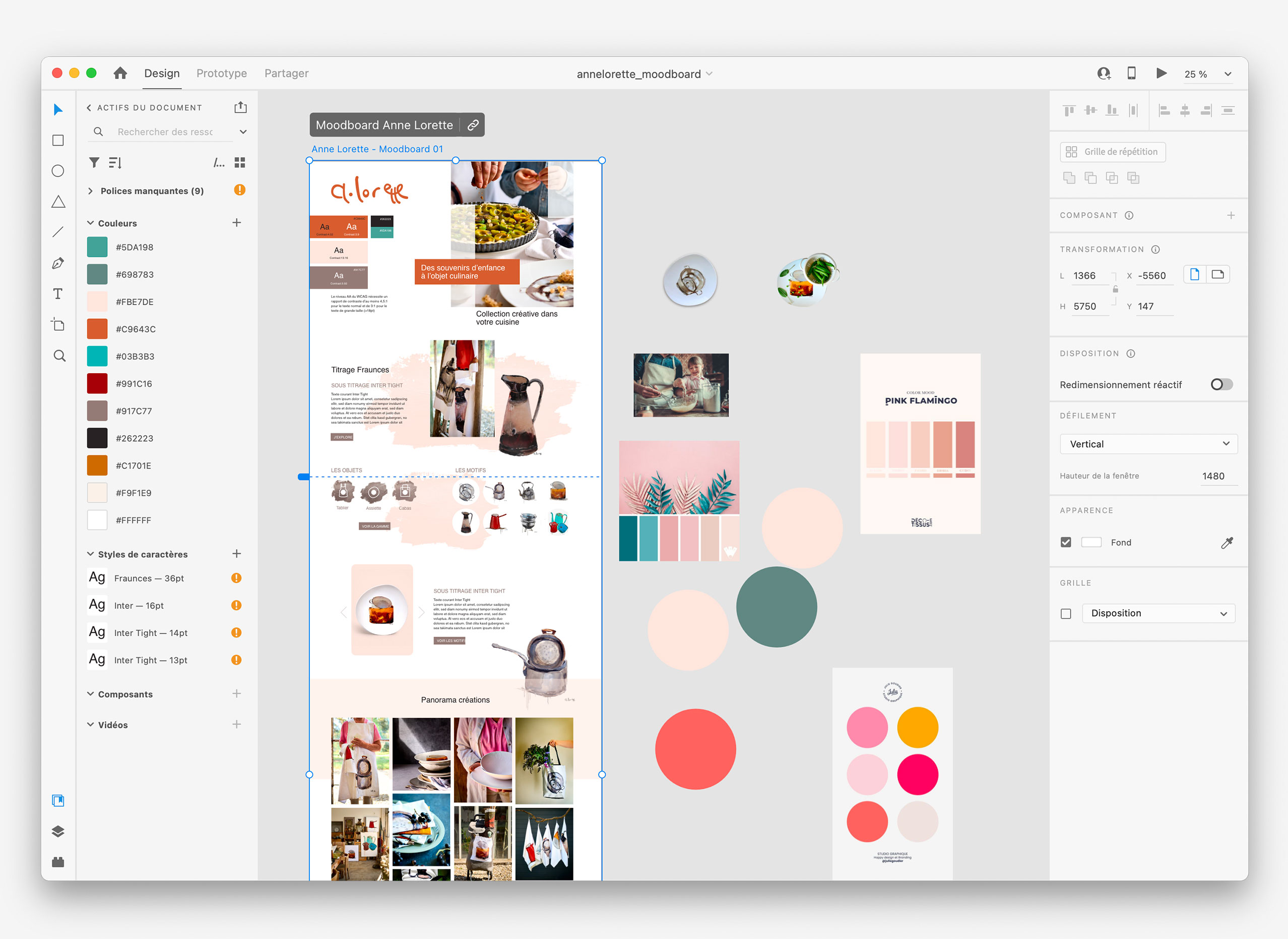Moodboard site web annelorette.com