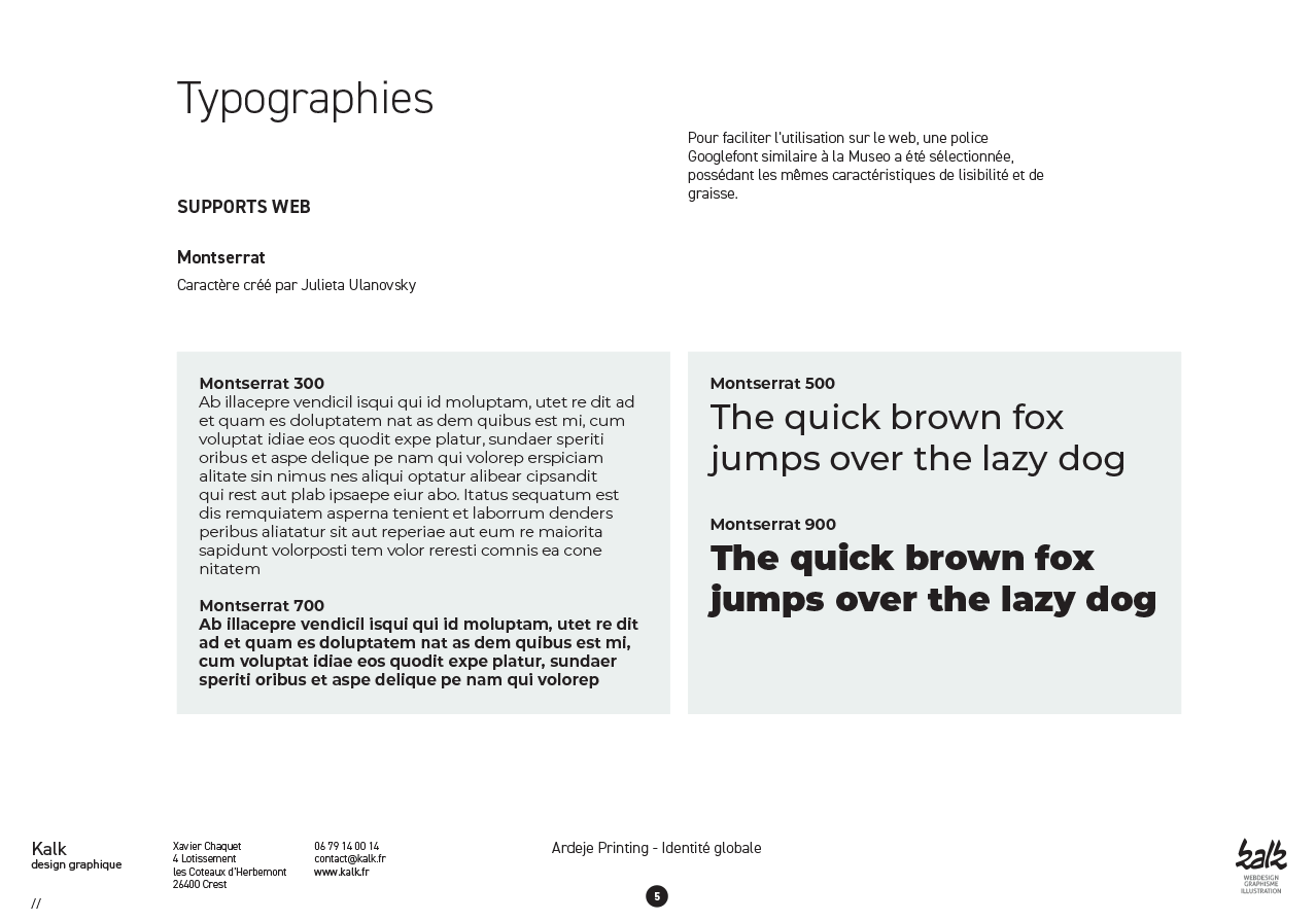 Typographie Ardeje Printing
